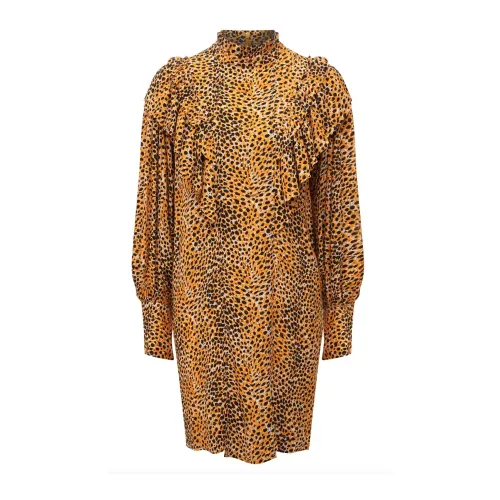 Ganni , Orange Animal Print Dress ,Orange female, Sizes: