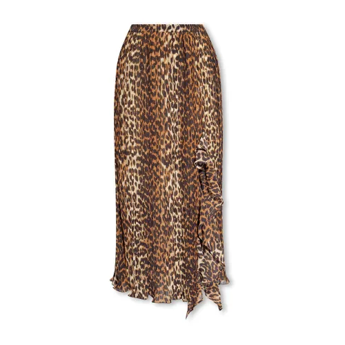 Ganni , Pleated skirt ,Brown female, Sizes: