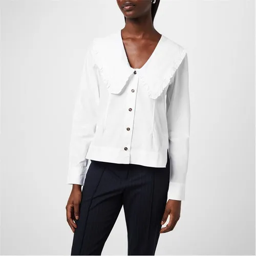 GANNI Relaxed Collar Shirt - White