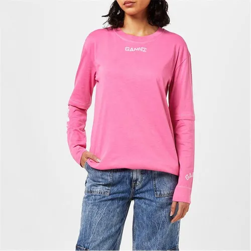 GANNI Rose T Shirt - Pink