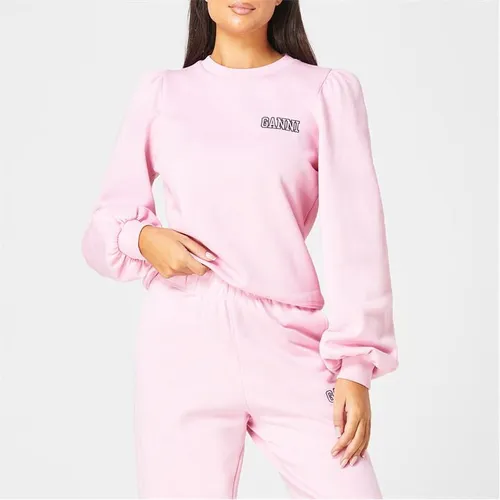 GANNI Software Isoli Puff Shoulder Sweatshirt - Pink