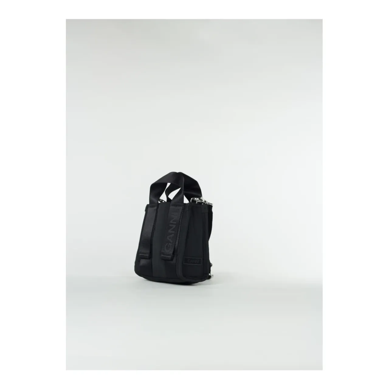 Ganni , Tech Mini Tote Bag ,Black female, Sizes: ONE SIZE