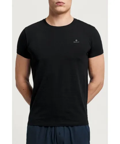 Gant 2 Pack Mens Crew Neck T-shirt - Black Cotton