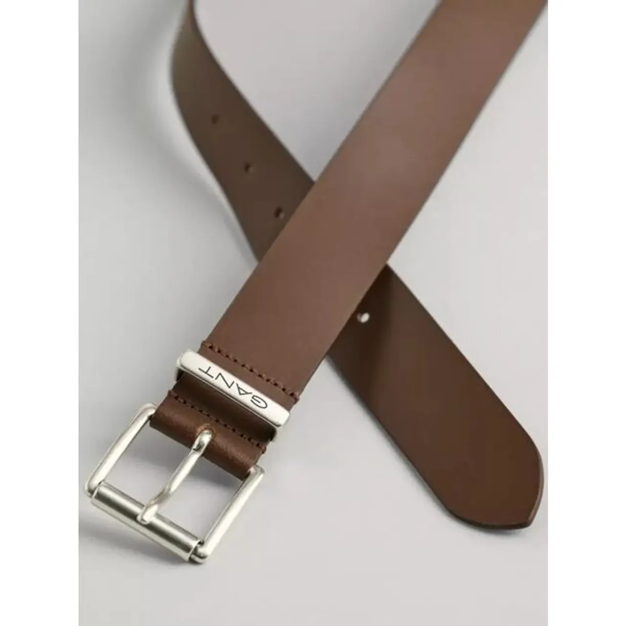 GANT Logo Leather Belt - Brown - Male