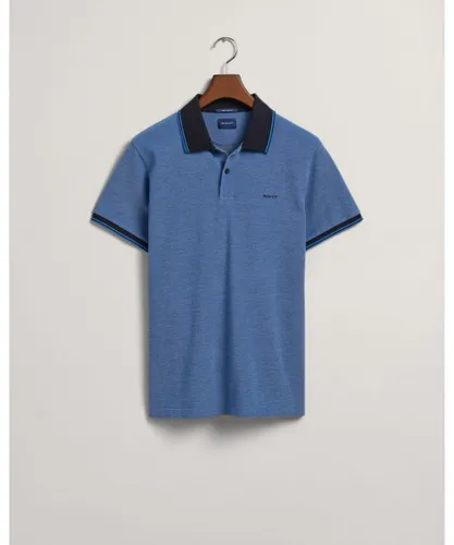 Gant Mens 4 Col Oxford Polo Shirt in Blue Cotton