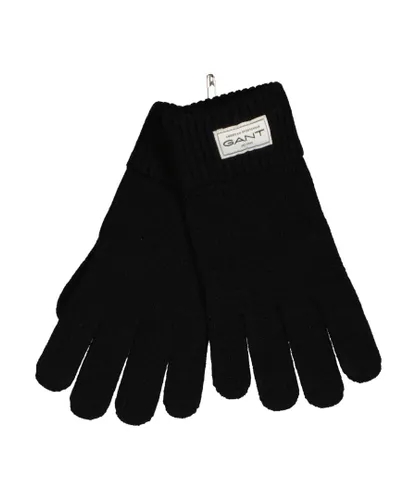 Gant Mens Accessories Knitted Wool Gloves in Black - One