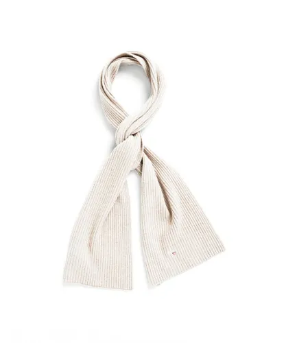 Gant Mens Accessories Shield Wool Knit Scarf in Cream - One