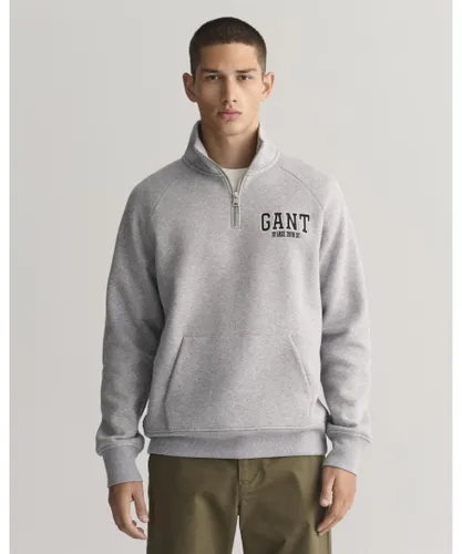 Gant Mens Arch Half-Zip Sweatshirt - Melange
