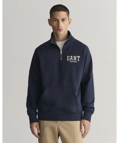 Gant Mens Arch Half-Zip Sweatshirt - Navy