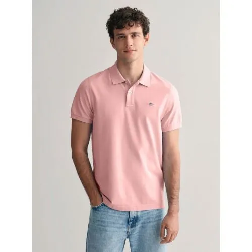 GANT Mens Bubblegum Pink Regular Fit Shield Polo Shirt