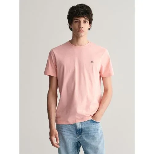 GANT Mens Bubblegum Pink Shield Logo T-Shirt