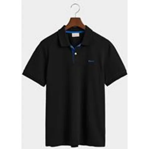 GANT Men's Contrast Piqué Polo Shirt in Black