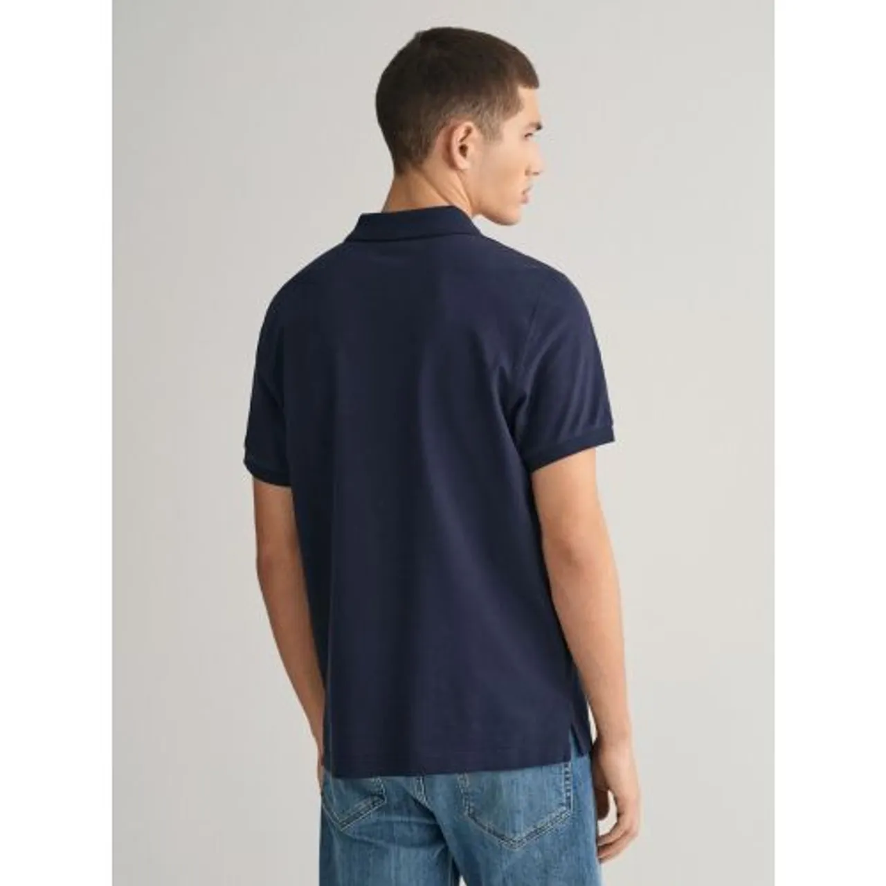 GANT Mens Evening Blue Regular Fit Shield Polo Shirt