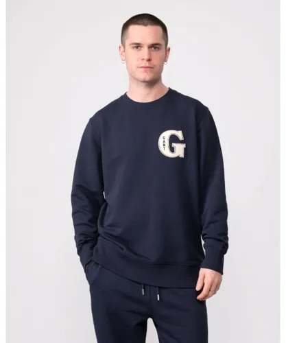 Gant Mens G Graphic Crew Neck Sweatshirt - Navy