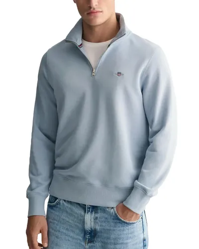 GANT Mens Half Zip Sweatshirt Dove Blue