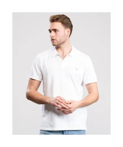 Gant Mens Original Pique Rugger polo shirt for men in white Cotton