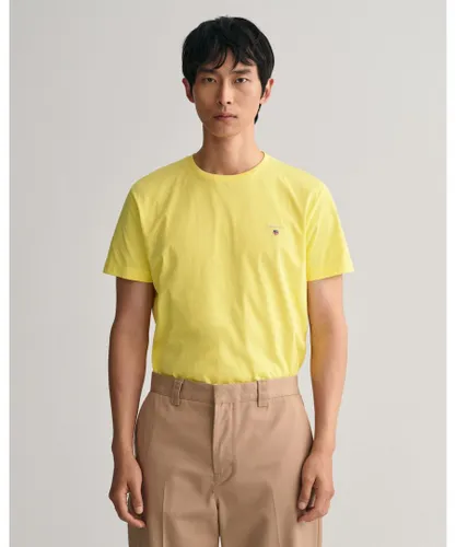 Gant Mens Original T-Shirt in Yellow Cotton