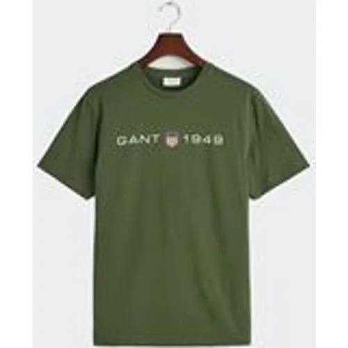 GANT Men's Printed Graphic Short Sleeve T-Shirt in Pine Green