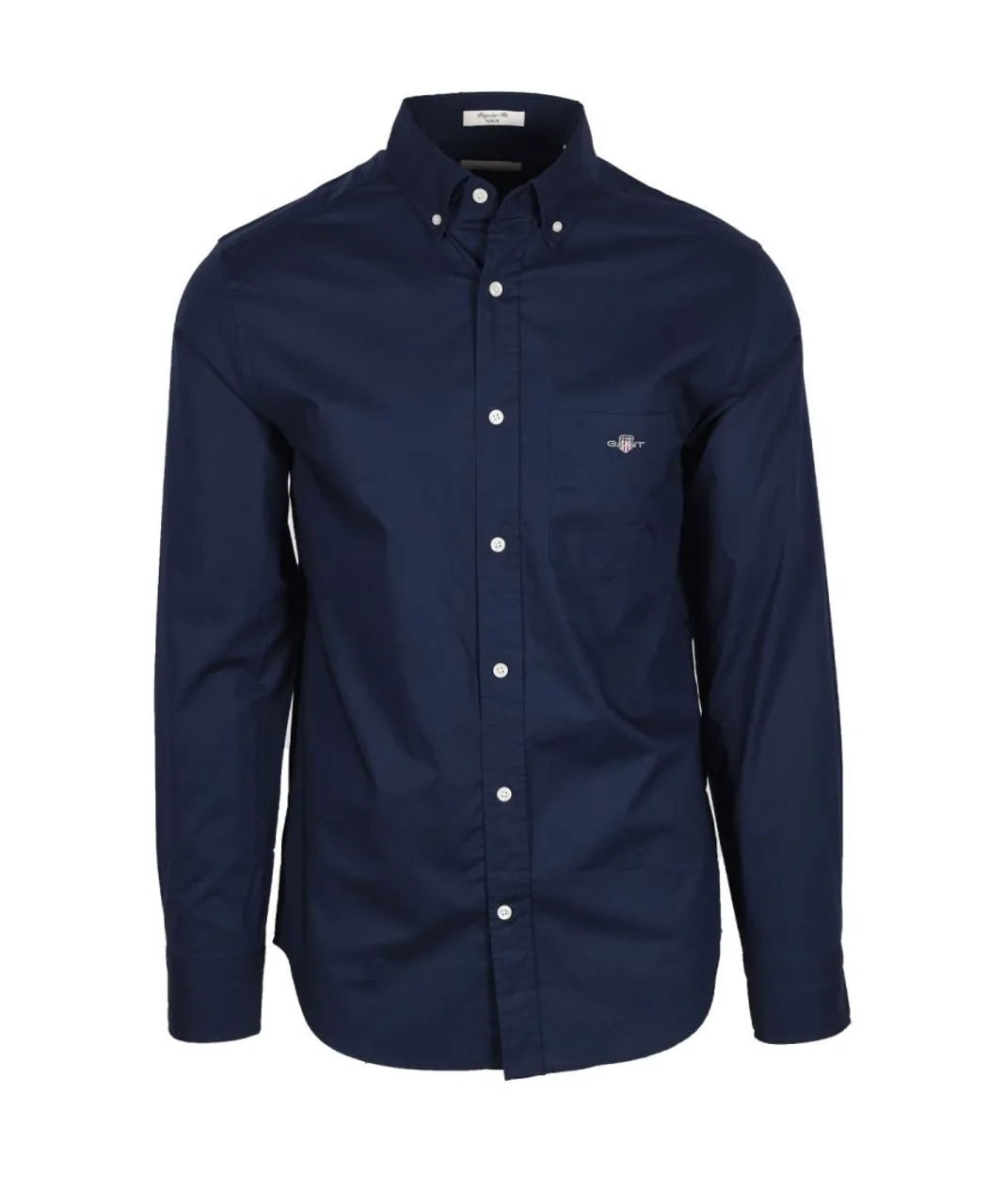 Gant Mens Reg Poplin Shirt Marine - Blue Cotton
