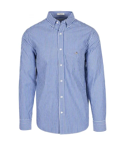 Gant Mens Reg Poplin Stripe Shirt College Blue