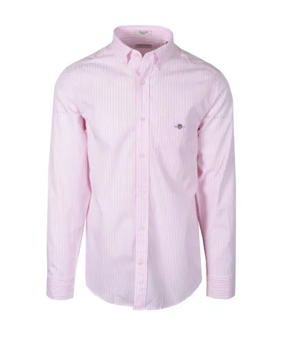 Gant Mens Reg Poplin Stripe Shirt Light Pink