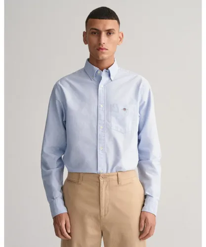Gant Mens Regular Fit Long Sleeve Oxford Shirt - Blue