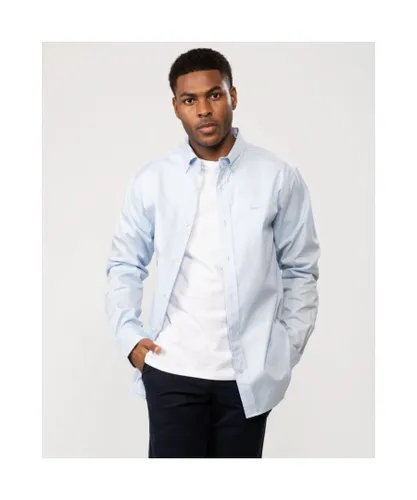 Gant Mens Regular Fit Long Sleeve Pinpoint Oxford Shirt - Blue
