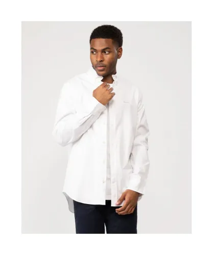 Gant Mens Regular Fit Long Sleeve Pinpoint Oxford Shirt - White