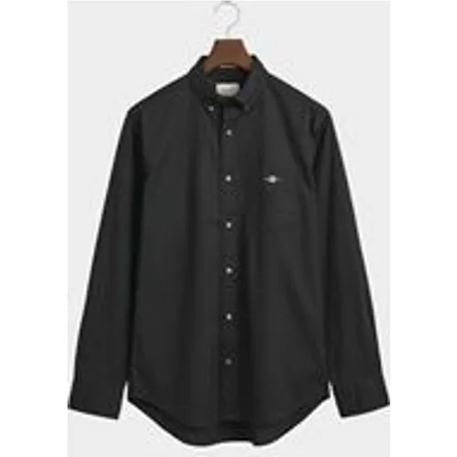 GANT Men's Regular Fit Poplin Shirt in Black