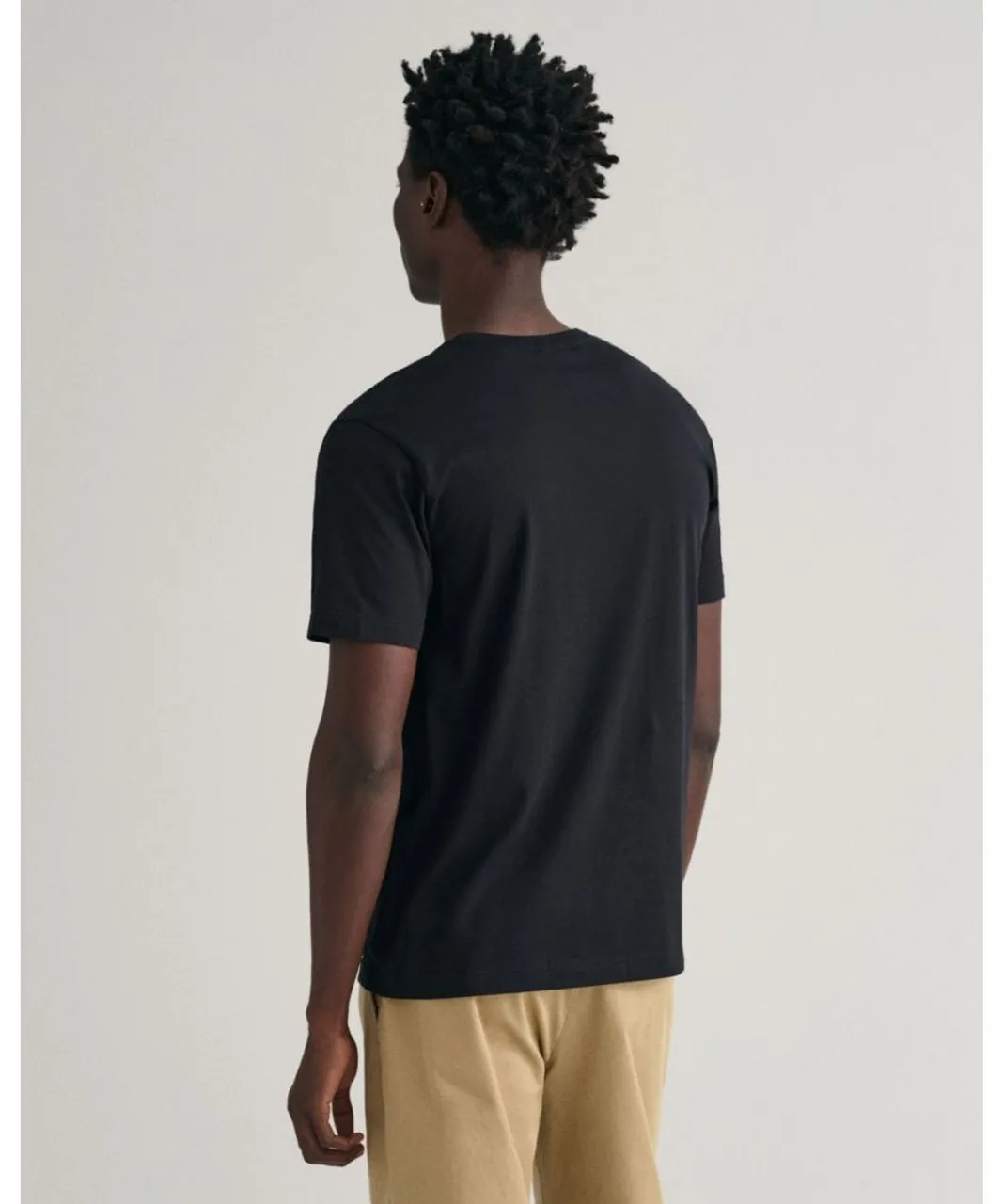 Gant Mens Regular Fit Short Sleeve Archive Shield T-Shirt - Black