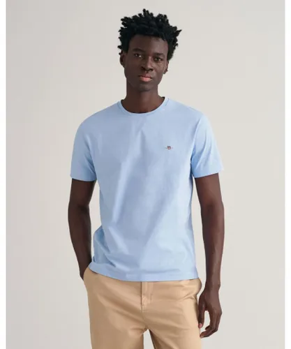 Gant Mens Regular Fit Short Sleeve Shield Logo T-Shirt - Blue