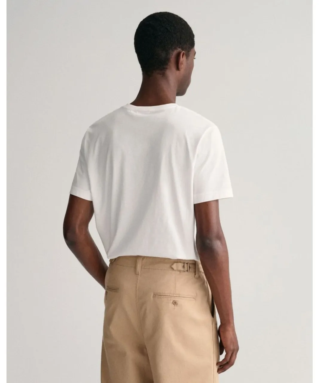 Gant Mens Regular Fit Short Sleeve Shield Logo T-Shirt - White