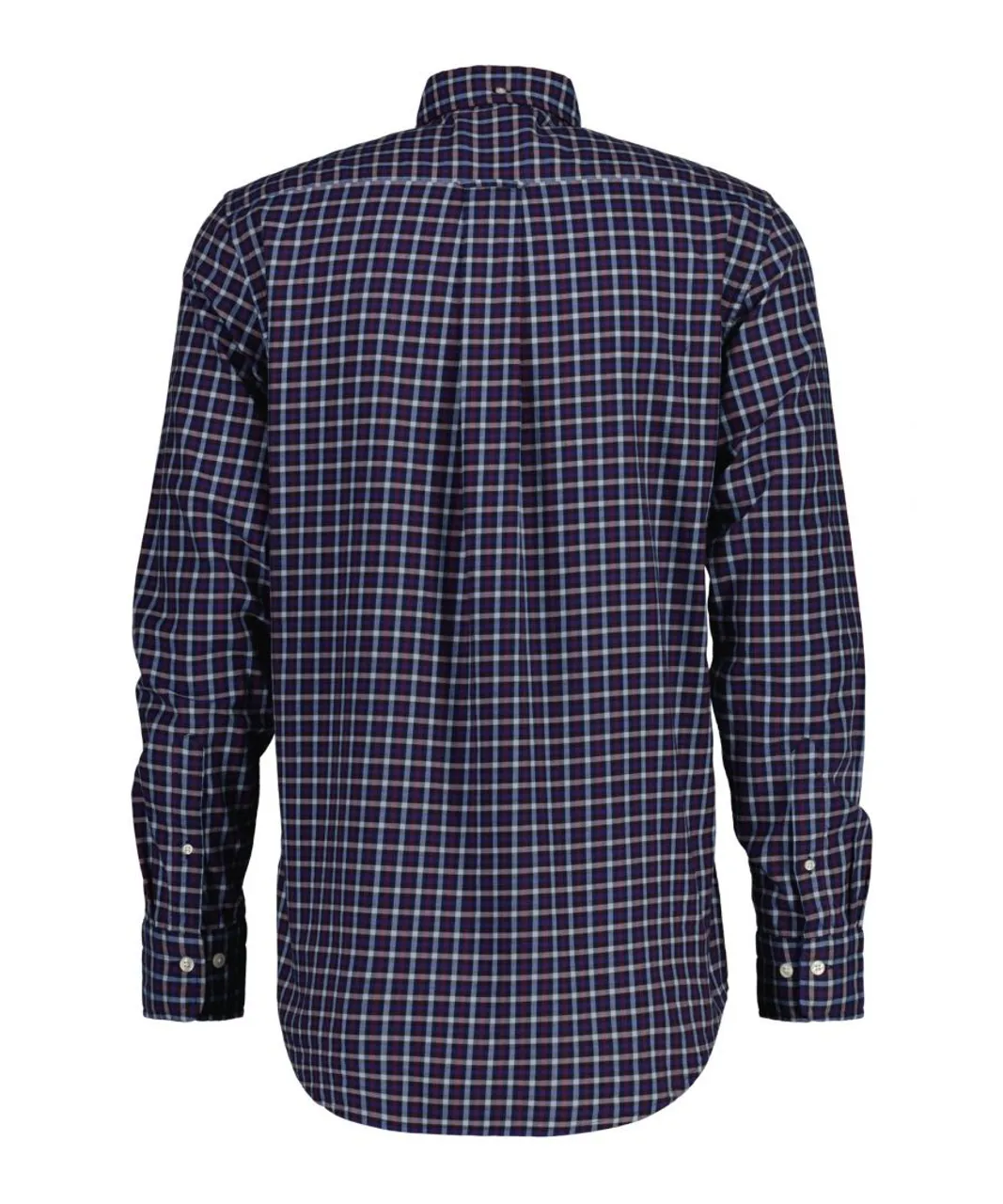 Gant Mens Regular Fit Twill Micro Multi Check Shirt in Blue Cotton