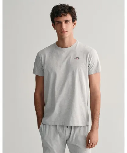 Gant Mens Shield Pyjama T-Shirt - Light Grey