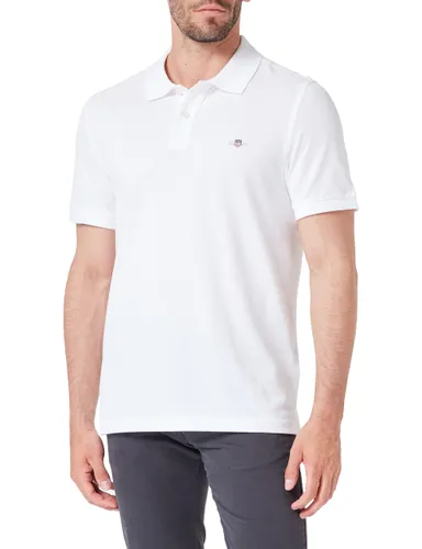 GANT Mens Shield Short Sleeve Pique Polo Shirt White