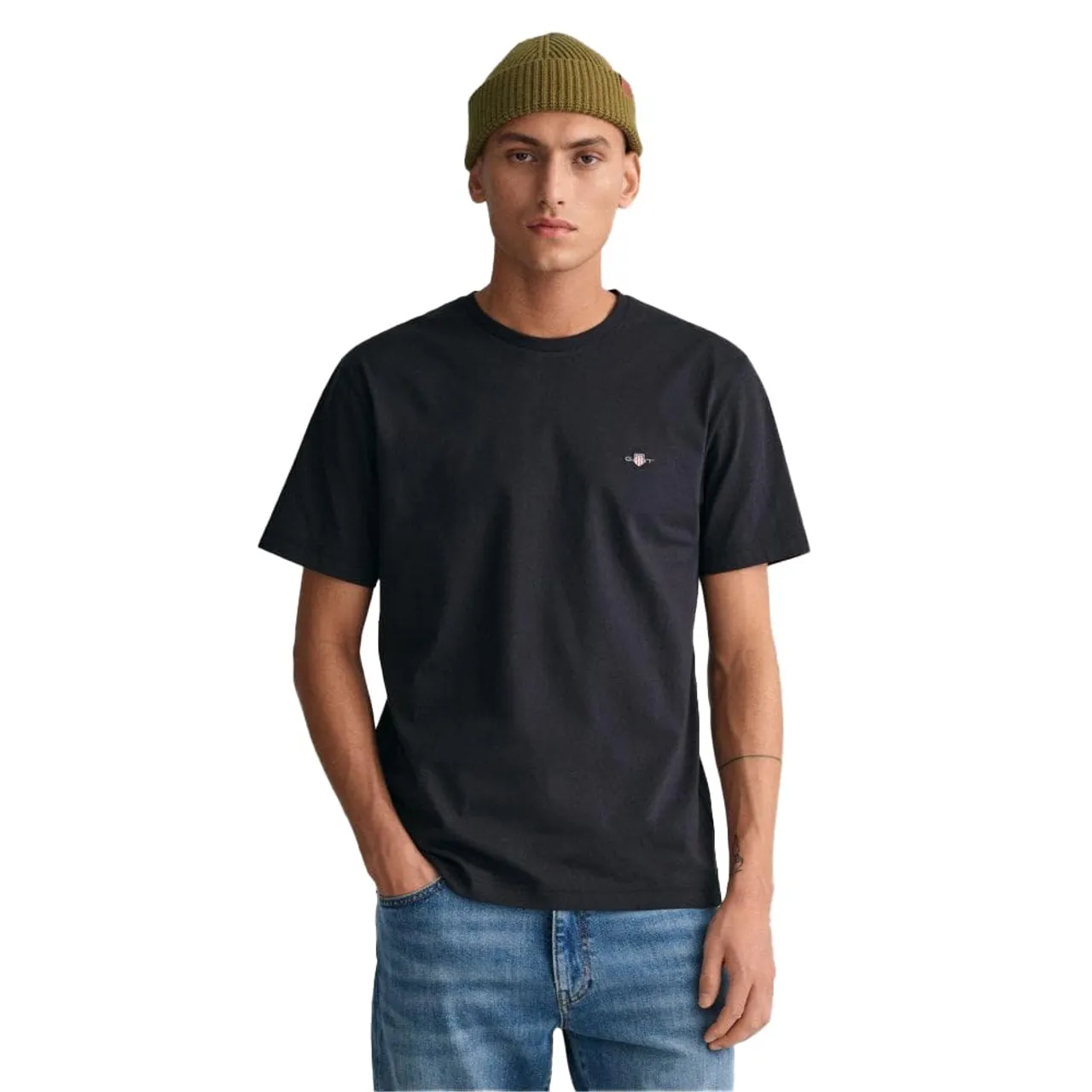 GANT Mens Shield Short Sleeve T-Shirt - Black 005