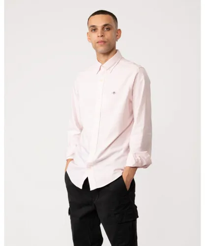 Gant Mens Slim Fit Long Sleeve Oxford Shirt - Pink