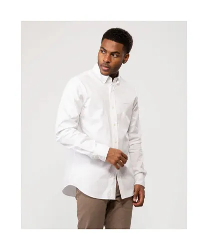 Gant Mens Slim Fit Long Sleeve Pinpoint Oxford Shirt - White