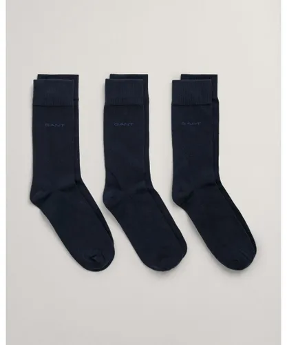 Gant Mens Soft Cotton Socks 3-Pack - Marine
