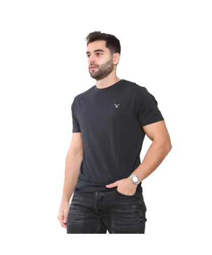Gant Mens T-Shirts - Black Cotton