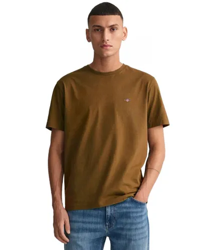 Gant Mens T-Shirts - Brown Cotton