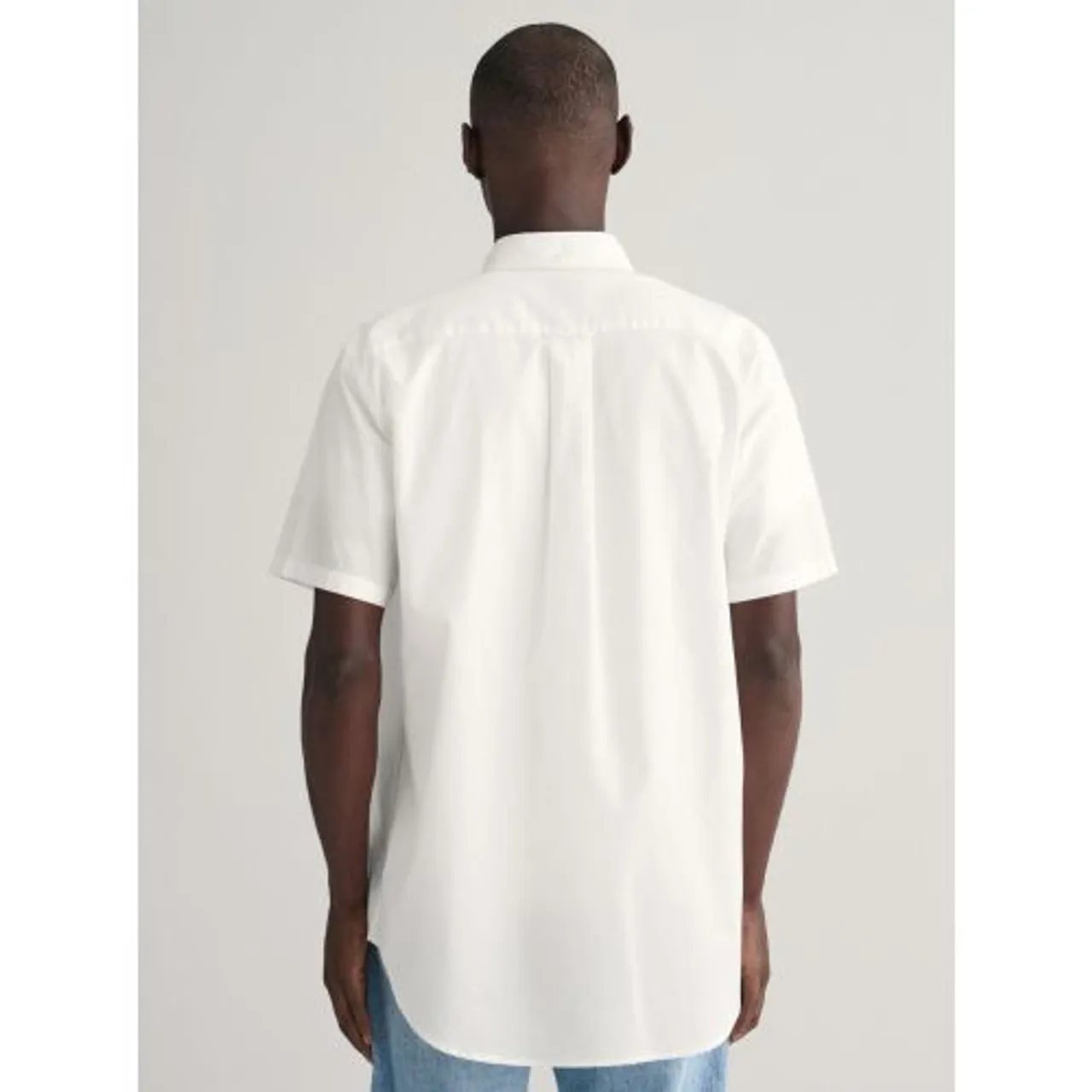 GANT Mens White Regular Fit Cotton Linen Shirt