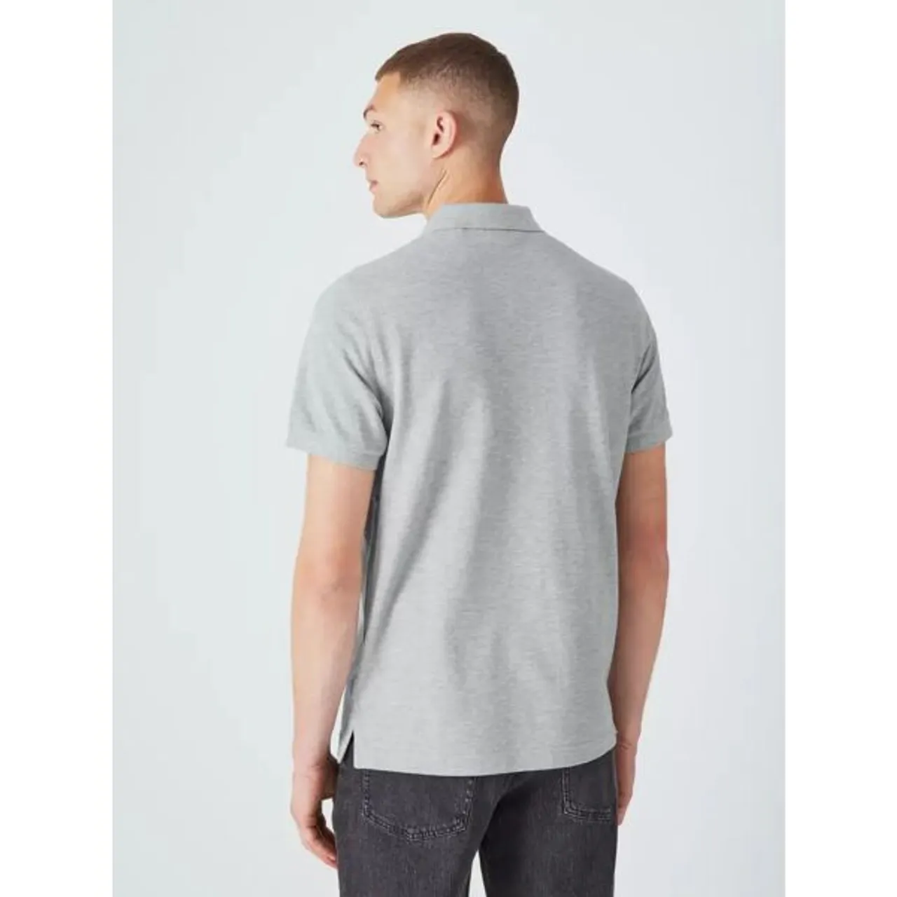 GANT PiquÃ© Shield Short Sleeve Regular Fit Polo Shirt - Grey Melange - Male