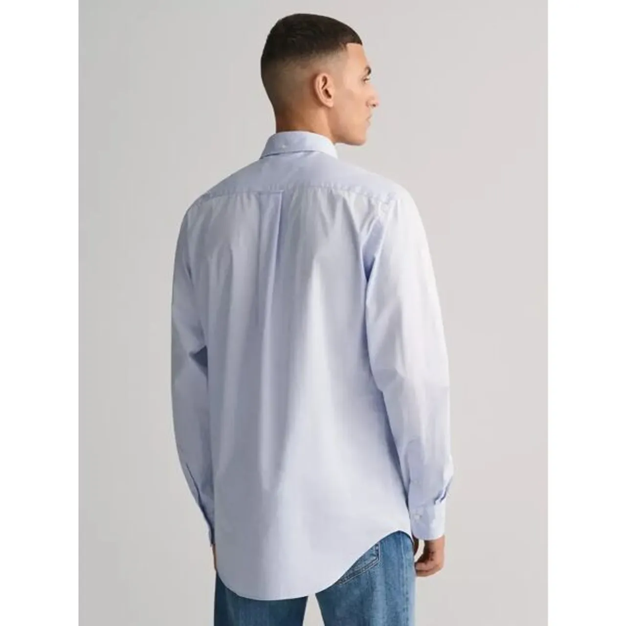 GANT Poplin Regular Fit Shirt - 455 Light Blue - Male
