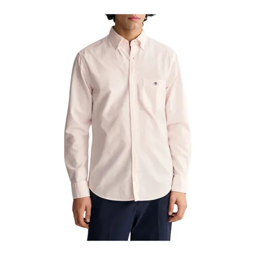 Gant , REG Oxford Banker Stripe Shirt ,Pink male, Sizes: