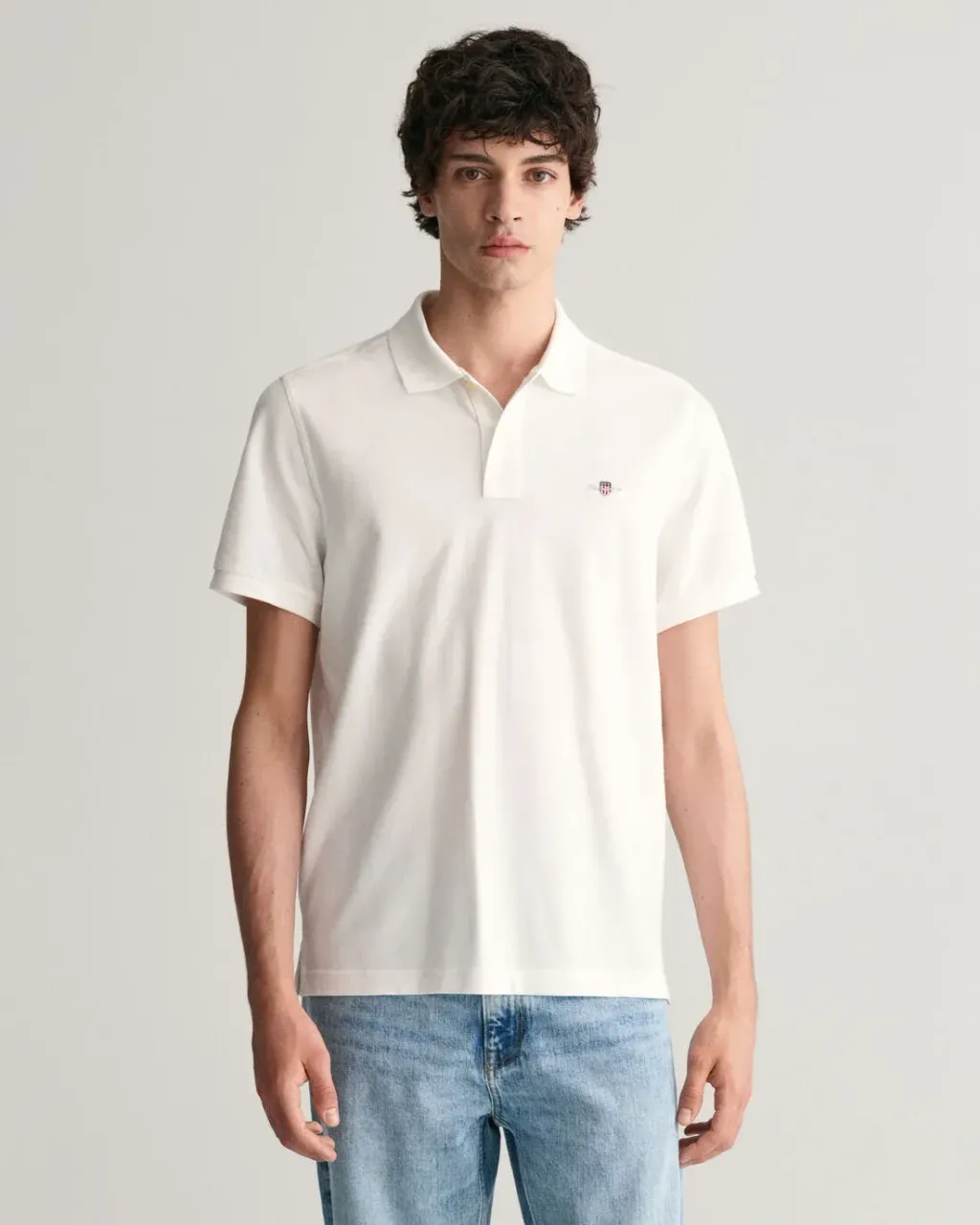 Gant Shield Piqué Polo Shirt White