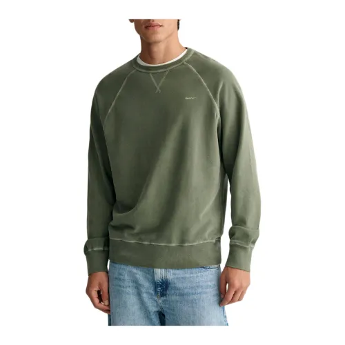 Gant , Sunfaded C-Neck Sweatshirt ,Green male, Sizes:
