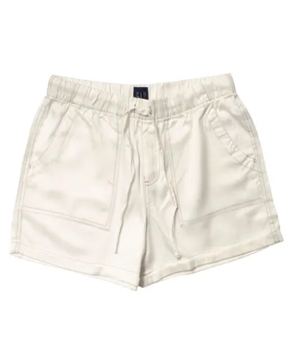 Gap Womens Tencel Relaxed Shorts - White Linen