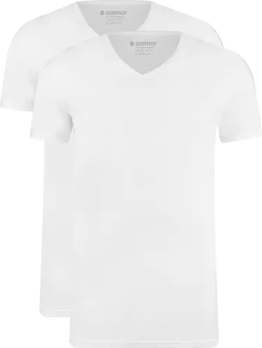 Garage 2-Pack Basic T-shirt Bio V-Neck White