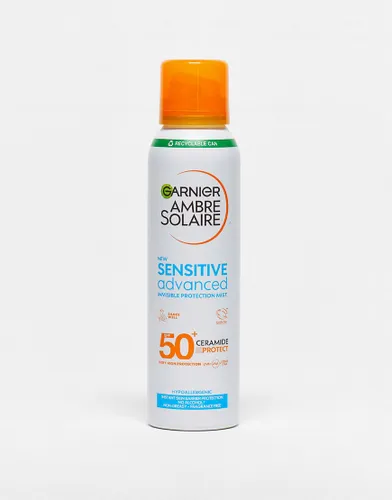 Garnier Ambre Solaire SPF 50+ Sensitive Advanced Hypoallergenic Dry Mist Sun Cream Spray 150ml-No colour